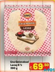 UNO GELENEKSEL LAVAŞ 6'LI 390 G fiyat ve kampanya bilgisi